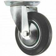 160mm 160Kg LD Black Swivel Castor on Plate